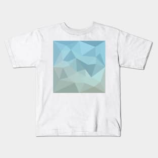 Cadet Blue Orange Abstract Low Polygon Background Kids T-Shirt